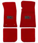 012697 Lloyd Mats Mustang Convertible Mach Logo Heavy Plush Floor Red