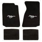 12111 Lloyd Mats Mustang Black Front Rear Floor Silver Running Horse