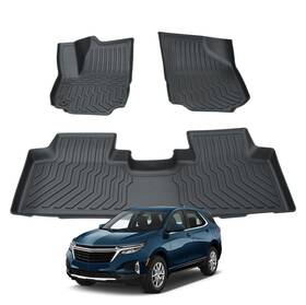 1222dier 1firstmotor All Weather Floor Mats For 2018-2023 Chevrolet Equinox Tpe Liners 3 Pcs