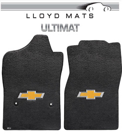 600040 2014-2019 Silverado Ebony Lloyd Ultimat Front Floor Mats Gold Bowtie 3d Logo 600040 2014-2019 Silverado Ebony Lloyd Ultimat Front Floor Mats Gold Bowtie 3d Logo