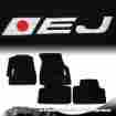 3-fm-hc922bk-ej Dtm 4 Piece Full Set Black Floor Mats With White Ej Logo For 1992-1995 Honda Civic