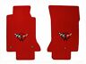 3153270-rbf Corvette New Red Floor Mats Embroidered Flag Emblem Logo