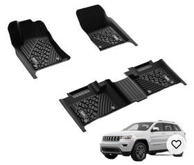 3w2022121804 3w Tpe Floor Mats For 2016-2021 Jeep Grand Cherokee All Weather Custom Fit Black