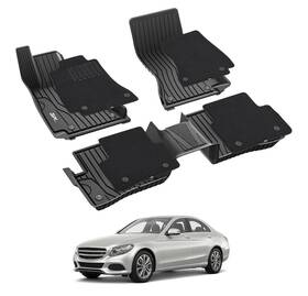 3w2022122901 3w Floor Mats With Carpets Tpe For Mercedes-benz C-class Sedan 2015-2021