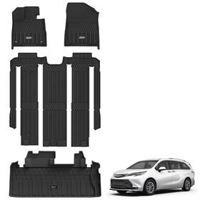 3w 747992902386 Floor Mat&trunk Liner For Toyota Sienna 8 Seat 2021-25