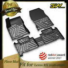 3w2022061304 3w Custom Floor Mats Liner Set Black For 2016-2021 Lexus Rx Rxl All Weather