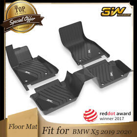 3w2022072101 3w Floor Mats For Bmw X5 2019-2021 2022 Black All Weather Custom Fit Tpe Liner