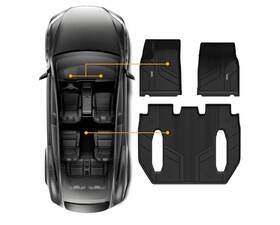 X003vlicw9 3w Superior Tpe Floor Mats For 2021-2024 Tesla Model X 6 Seater 3pc Premium