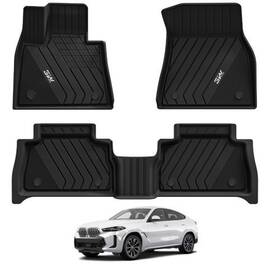 X004pm0jfb 3w Tpe All-weather Custom Fit Floor Mats For 2020-26 Bmw X6 M/m50i/sdrive40i/
