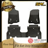 3w2021090901 Floor Mats Tpe For Jeep Wrangler Jl And Grey Logo