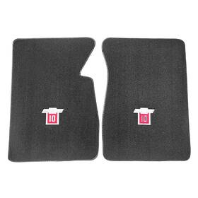 9428-35 Acc Carpets Charcoal Loop Carpet Floor Mats Pair With C10 Logo Chevy 1960