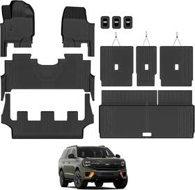 J250527jfen001 Acsessories Floor Mats And Cargo Set For 2025-2026 Ford Expedition 8 Seat Not Max Model