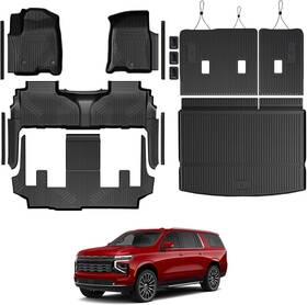 N-by-01r-757s Acsessories All Weather Floor Mats Cargo Liner Set For Chevy Tahoe Gmc Yukon Xl 21-26 7 Seat