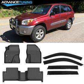 Advancetuning 198073569576 Fits 01-05 Toyota Rav4 3d Floor Mats All Weather Tpe Carpets Window Visors