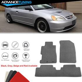 Adv-cp004gr Advancetuning Fits 01-05 Honda Civic Car Floor Mats Liner Front And Rear Nylon Gray Carpet 3pcs