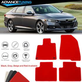 Adv-cp210rd Advancetuning Fits 18-22 Honda Accord Sedan Floor Mats Liner Front Rear Nylon Red Carpets 4pcs