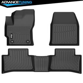 Adv-cpd-tclc22f-1-bk Advancetuning Fits 22-24 Toyota Corolla Cross Fwd Tpe Floor Mats All Weather 3d Carpet 3pcs