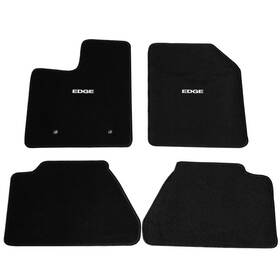 Aero-designer 07-13 4dr Floor Mats Fits Ford Edge Black Carpet Nylon Front Rear 4pcs With Emblem