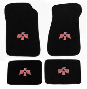 Afm 2404-fb-a New 1967 - 1973 Pontiac Firebird Floor Mats Black Carpet Bird Logo On All 4 Pc