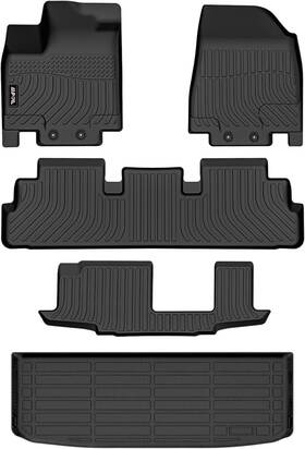 Beysh0005967be Aipoil Floor Mats And Cargo Liner For 2022-2025 Nissan Pathfinder 7 Seat Tpe Black