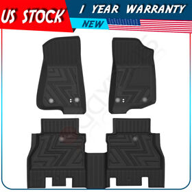 Adp16520301s All Weather Front Floor Mats Liner For Jeep Wrangler 2018-21 Black Tpe Rubber