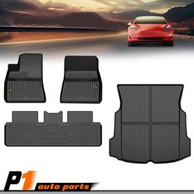 Allgood120901 Allgoodauto Fit For 2017-2023 Tesla Model 3 All Weather Tpe Floor Mats Cargo Liner Full Set