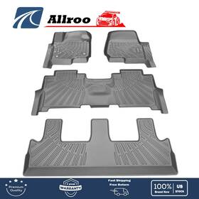 Alu5281068 Allroo 3d Floor Mats Blk Tpe 3 Row 4pcs For Ford Expedition/max 8-seat 18-24 Easy Clean
