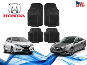 Altocars 191536007462 For All Honda Cars Floor Mats 4pc Rubber Set Black Waterproof Anti-slip Universa