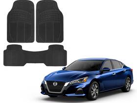 725933 Altocars For All Nissan Car Floor Mats 3pcs Black Rubber Weather Durable Heavy Duty