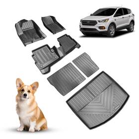 Ay-13qt Antsvnn Compatible For Ford Escape 2013-2019 Floor Mat Backrest Mats Truck Liners Al