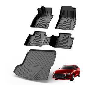 Fm-ma-005-zh-2 Aomsazto Fm-ma-005-zh-2%aom Floor Mats Cargo Liner Custom Fit For Mazda 3 Sedan 2025-2019 Not Hatchb