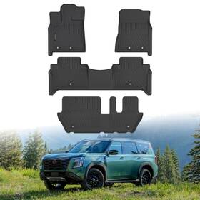 Fz-cpd-narmd25be-2-bk Aroppca For 25-26 Infiniti Qx80/nissan Armada Bench Seat Floor Mats Tpe 3d Custom Carpet