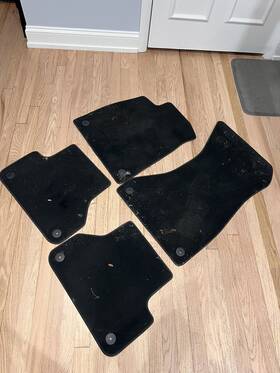 Audi 863 714 A4 S4 Carpet Floor Mat Set 2018-2023 B9 Black Oem Front And Rear Dark Gray