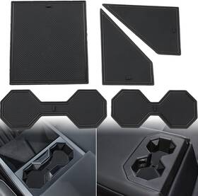Auovo Au-5647 Cup Holder Insert Door Liners Compatible With Tesla Cybertruck Black