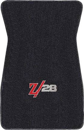 K2706801 Auto Custom Carpets 1967-73 Camaro Z28 Black Loop Floor Mats With Red And Silver Z/28 Logo