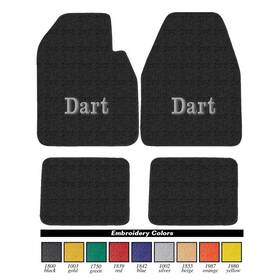 Ma2110501 Auto Custom Carpets 1963-73 Dodge Dart Black Loop Floor Mats With Embroidered Inch Logo
