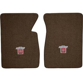 Tk32ct71 Auto Custom Carpets 1960-72 Chevrolet Pickup Truck 2-piece Floor Mat Set Loop C10 Logo Dark
