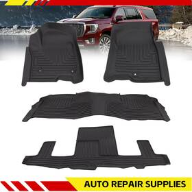 T04oeti1129 Auto All Weather Tpe Floor Mats Liner For 2021-2025 Tahoe Yukon Escalade Bucket Seat