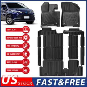 B096jwzq4t211124 Autopartspro1 All-weather Floor Mats Black For 2021-2023 Toyota Sienna 8 Seat 1st 2nd 3rd Row