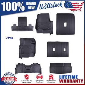 Beyshelyz0 Autopartspro1 Floor Mats Liner Set For 2018-2025 Ford Expedition 7 Seats Tpe All Weather