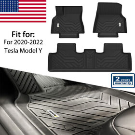 Jd-modely-20-22-ty Auxito Car Liners Floor Mats 3d Mold Tpe All-weather For 2020-2022 Tesla Model Y