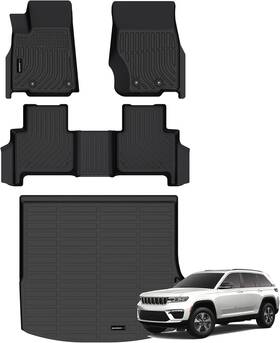Afma-098 Auxko Floor Mats Cargo Liner Set Rubber Tpe Waterproof For Jeep Grand Cherokee 2022-25