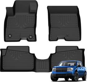 Azyt 759135317629 Floor Mats For Ford Maverick Hybrid 2022-2025 All Weather Automotive Black