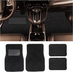 Bdk 975852266921 Brand New 4pcs Set Plush Deluxe Front Rear Car Truck Carpet Floor Mats Black