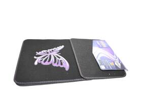 Mt-509-vi Bdk 4 Piece Auto Floor Mats Carpet Anti-slip Black Purple Butterfly 17x25 Set