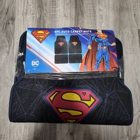 Wbmt-1624 Bdk Dc Comics Superman Car Floor Mats -full Coverage No Slip Backing Protective