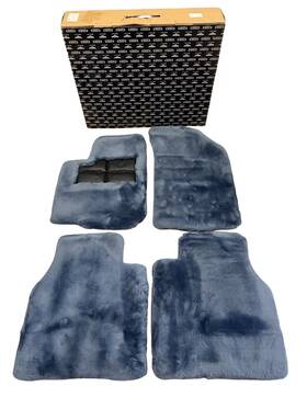 3w5863691d9aj Bentley 2005-12 Continental Flying Spur Lambs Wool Floor Mats Portofino Blue New