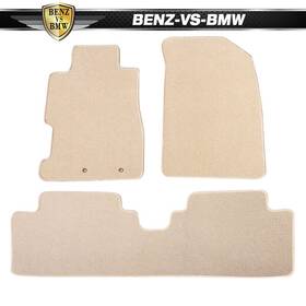 Bnz-cp004bg Benz-vs-bmw Fit 01-05 Honda Civic Nylon Floor Mats Front And Rear Carpets Beige 3pcs