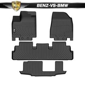 Bnz-cpd-iqx60227-1-bk Benz-vs-bmw Fit 22-25 Infiniti Qx60 7 Passenger/nissan Pathfinder 8 Passenger Floor Mats Tpe