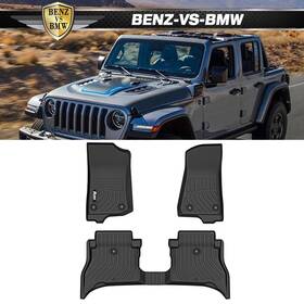 Bnz-cpd-jw21-1-bk Benz-vs-bmw Fits 21-25 Jeep Wrangler 4xe Floor Mats 3d Molded All Weather Carpets Liner Tpe